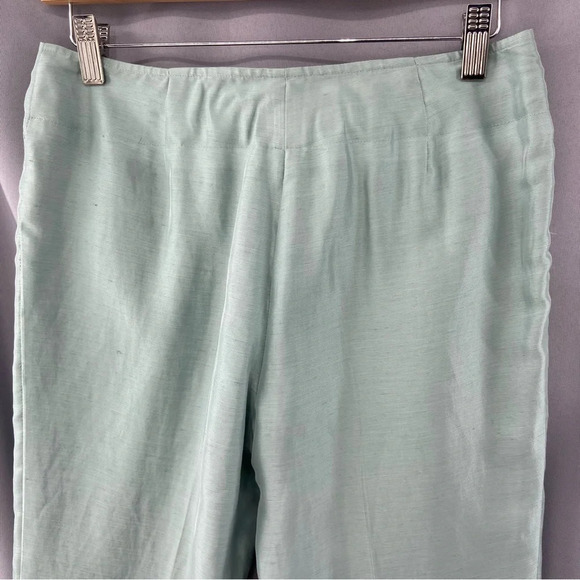 Sigrid Olsen Linen/Silk Blend Trouser Pants in Seafoam Green Size 6P - Picture 4 of 7